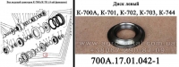 Диск 700А.17.01.042-1 левый 4-й передачи коробки передач трактора К-700,К-701